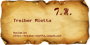 Treiber Mietta névjegykártya